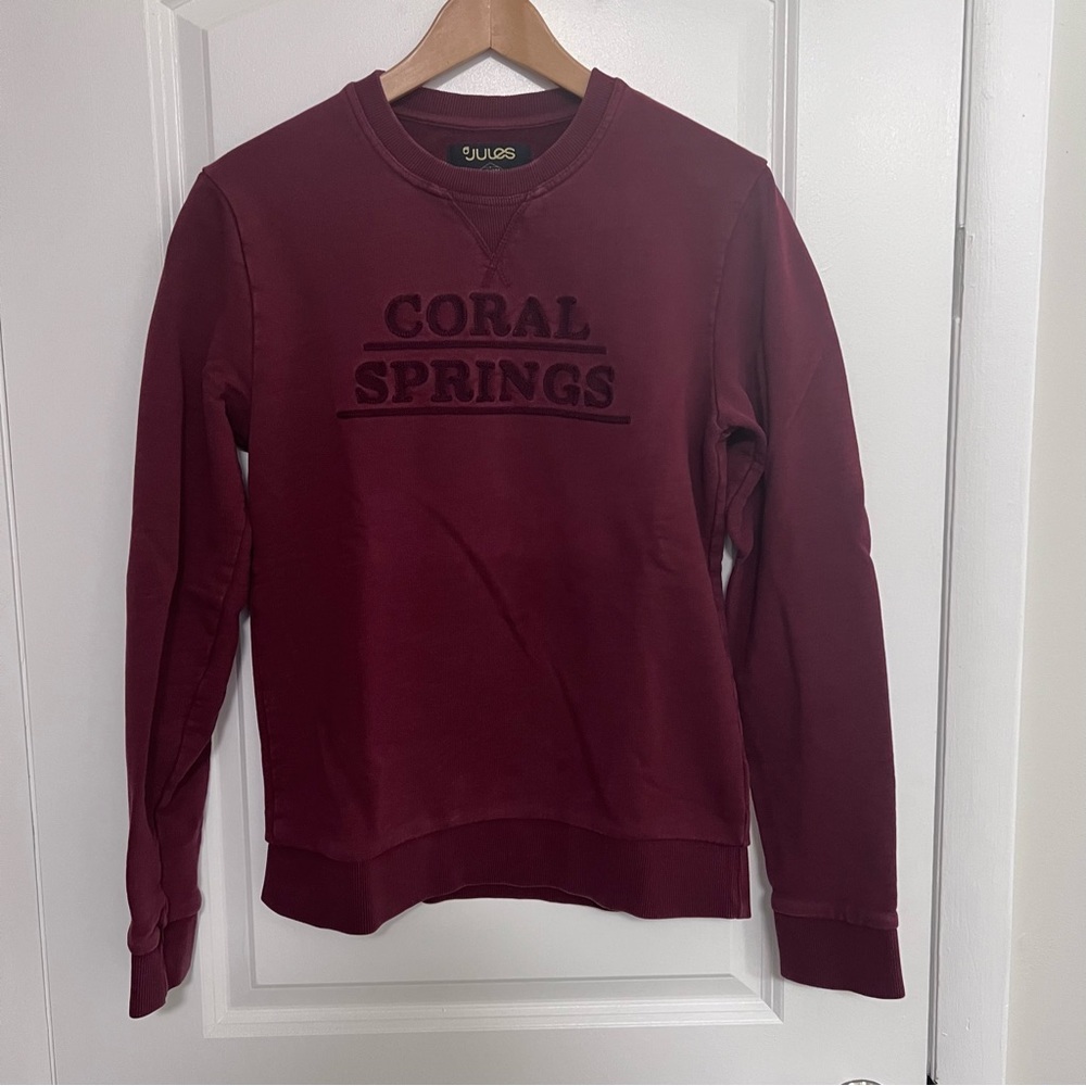 Jules Embroidered Coral Springs sweatshirt Adult Sz S LIKE NEW